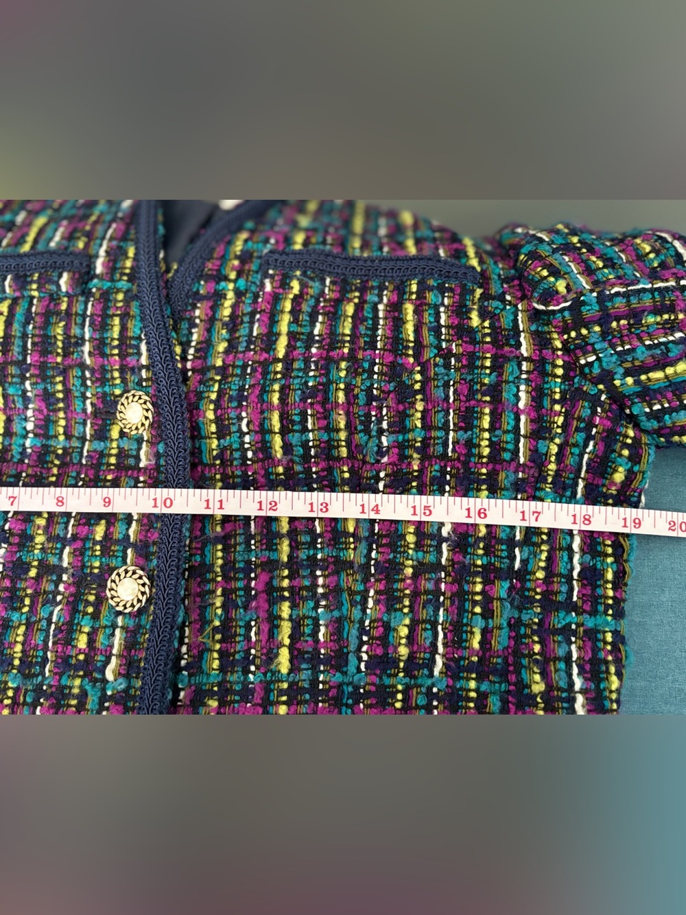 Vintage Alexon Multicolor Boucle Tweed Blazer Jacket U.S. 12 - Picture 13 of 14